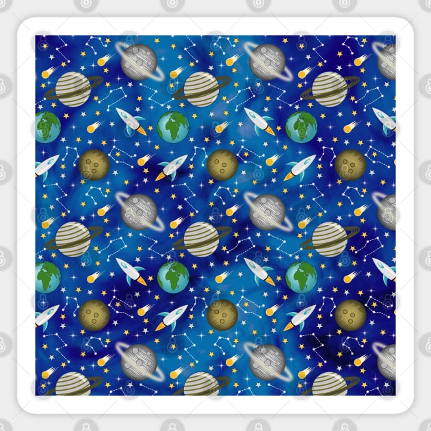 Galaxy Space Pattern Sticker by Designoholic